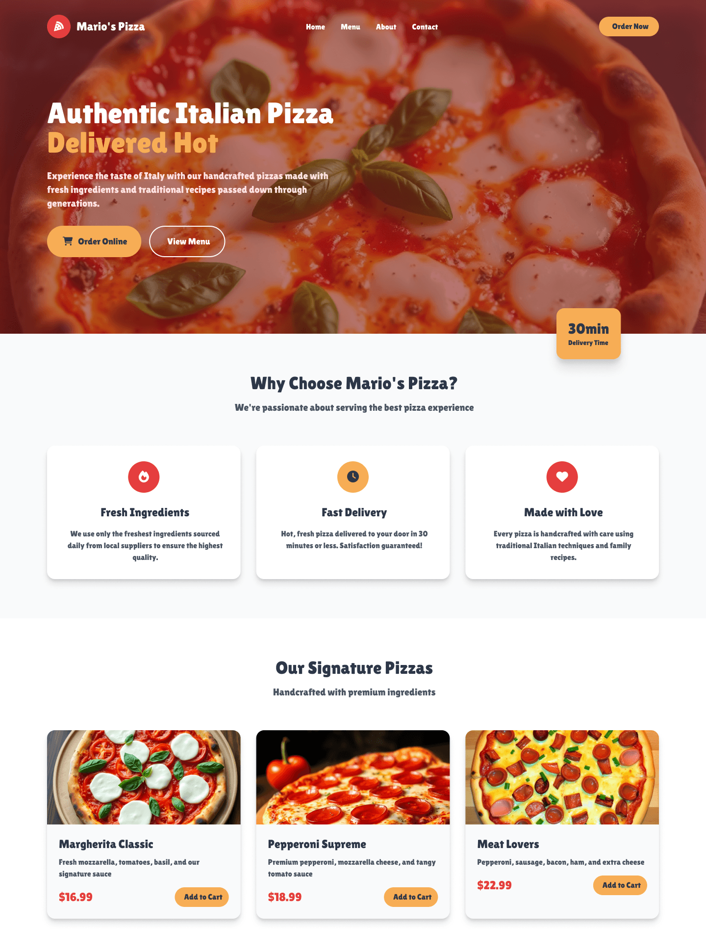 Pizza Website